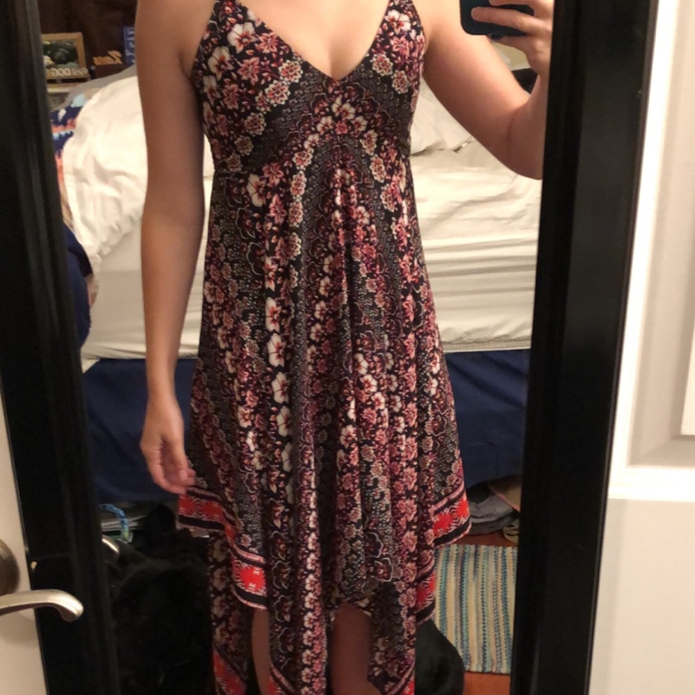 Asymmetrical Floral Dress